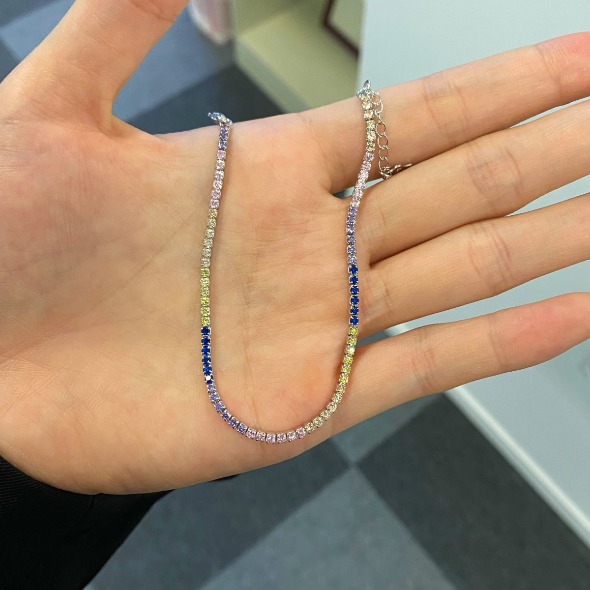 [Lumi Jewelry]Radiant Shinning Princess Cut Tennis Bracelet