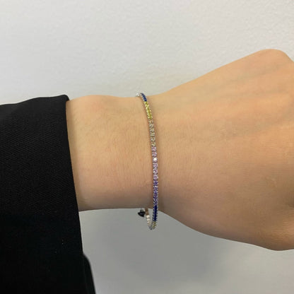 [Lumi Jewelry]Radiant Shinning Princess Cut Tennis Bracelet