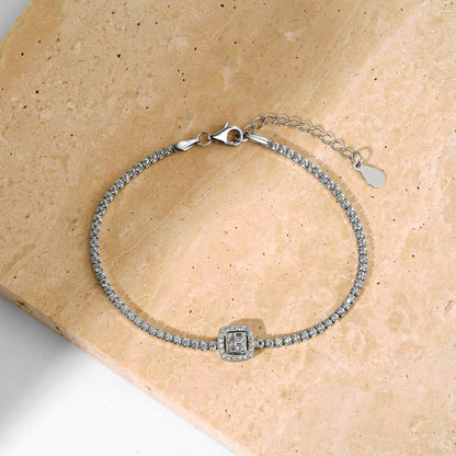 [Lumi Jewelry]Luxurious Dazzling Square Shape Banquet Bracelet