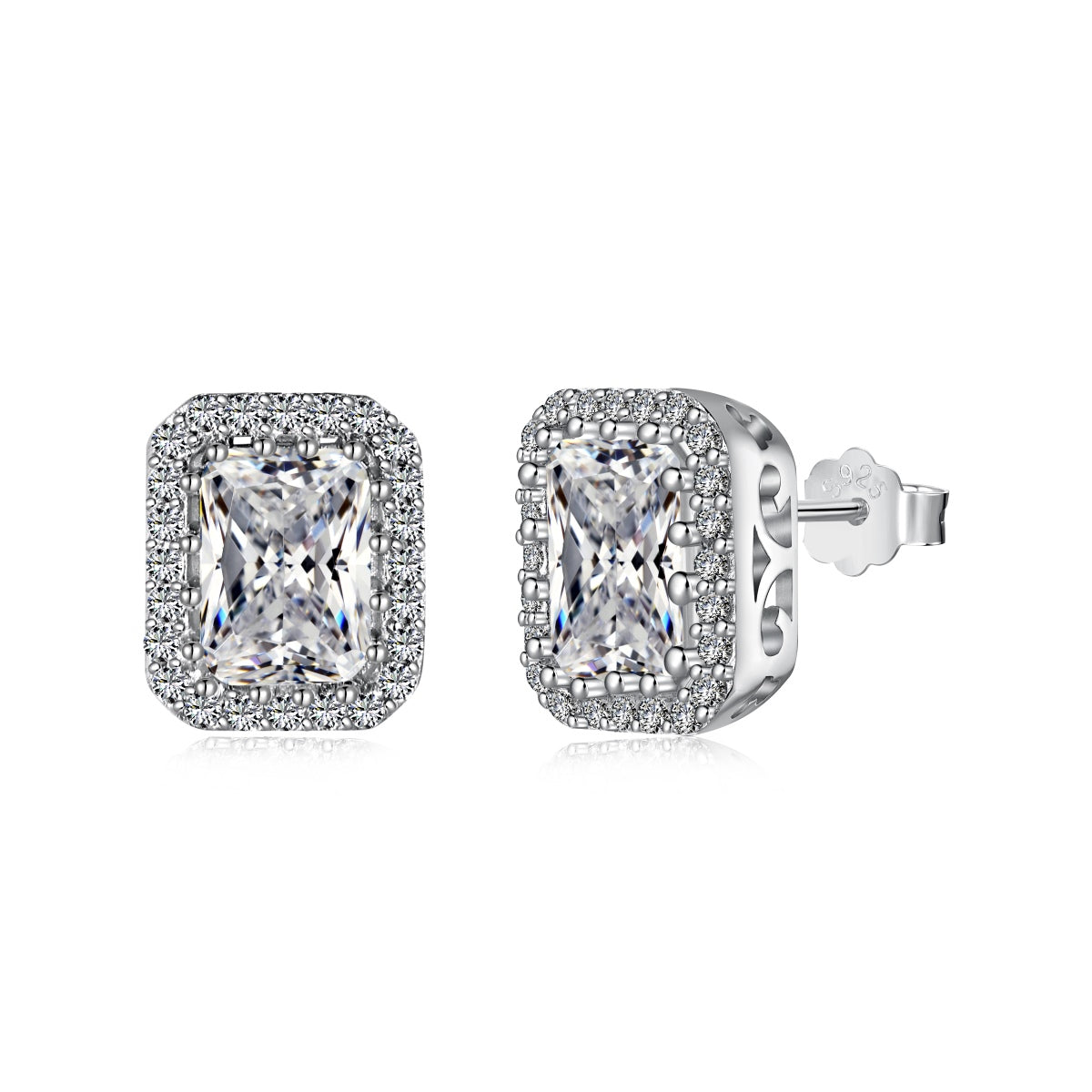 [Lumi Jewelry]1.0 Carat Luxurious Dainty Emerald Cut Daily Earrings