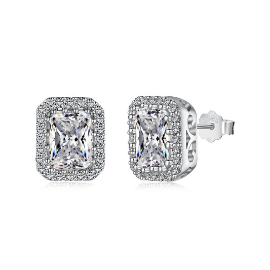 [Lumi Jewelry]1.0 Carat Luxurious Dainty Emerald Cut Daily Earrings