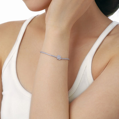 [Lumi Jewelry]Luxurious Dazzling Square Shape Banquet Bracelet