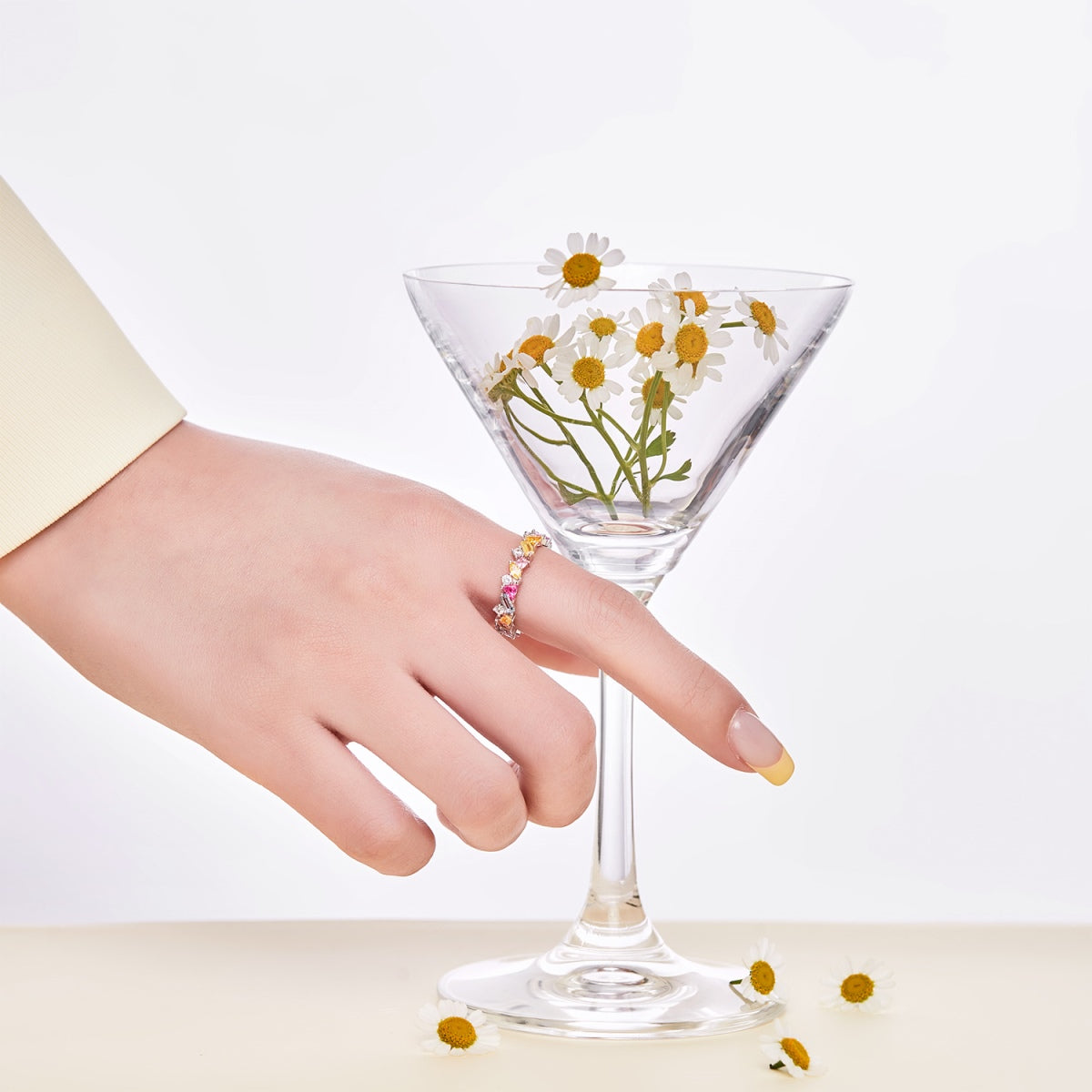 [Lumi Jewelry]Dazzling Polychromatic Multi cut Daily Ring