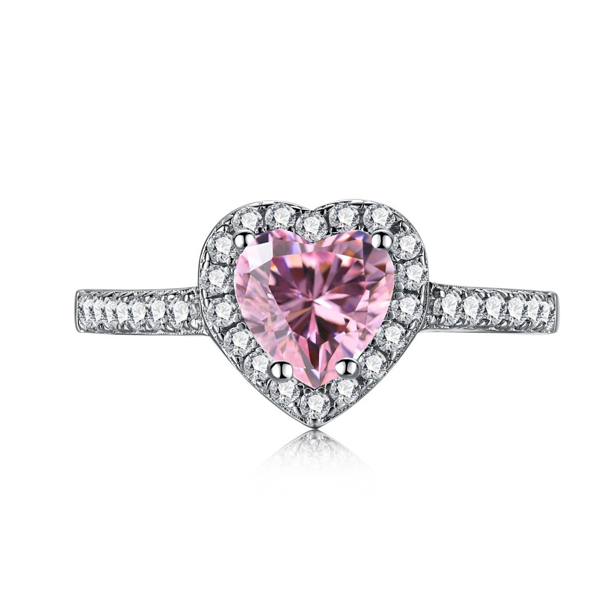 [Lumi Jewelry]Eternity Splashy Romantic Heart Shape Lover Ring