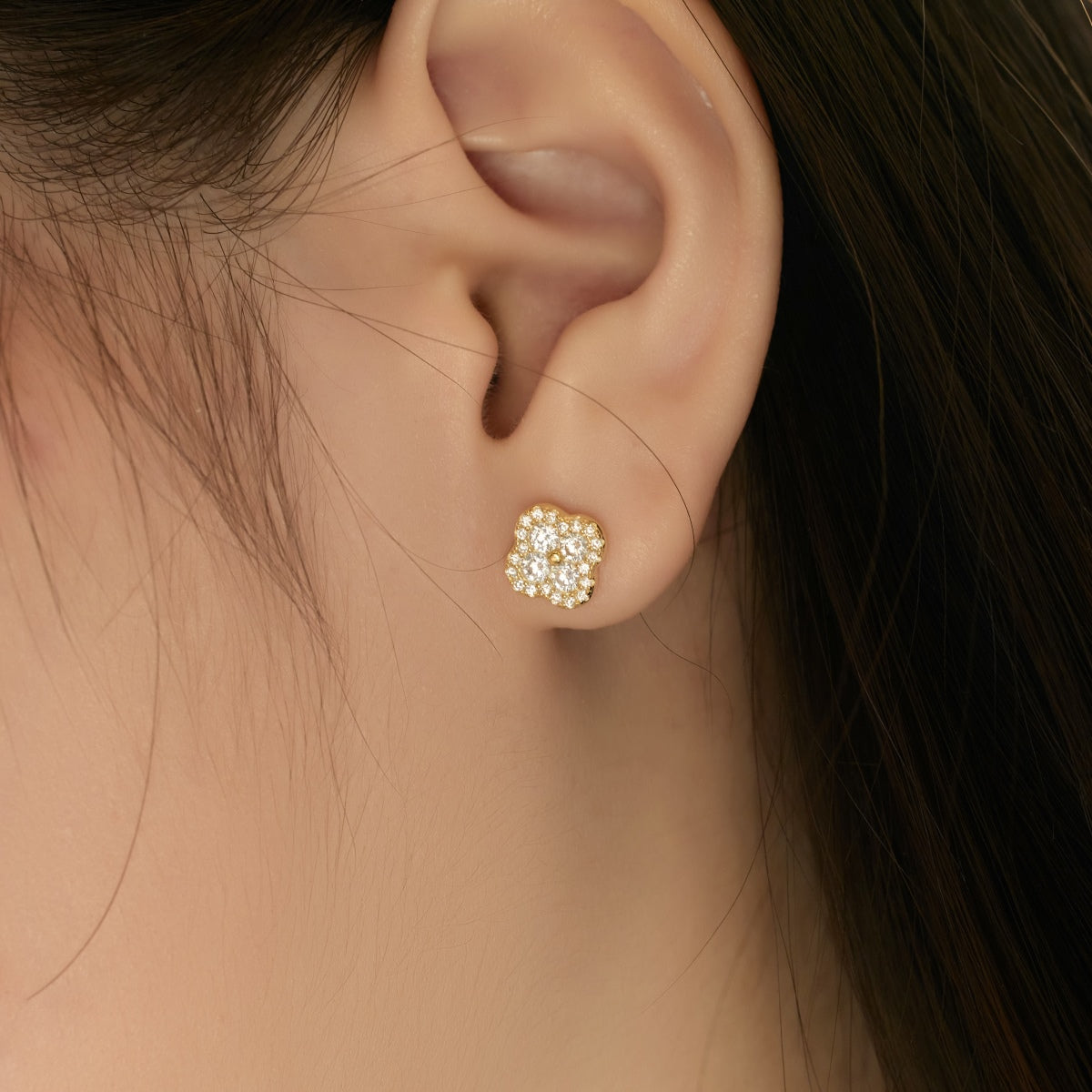 [Lumi Jewelry]Four-Leaf Clover Flower Shaped Earrings