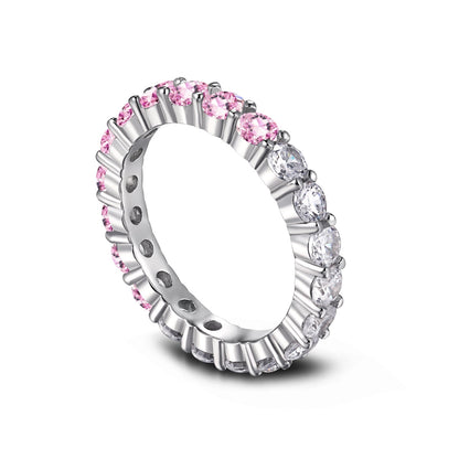 [Lumi Jewelry]Sparkling Round Cut Tennis Ring