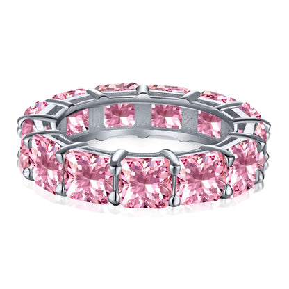 [Lumi Jewelry]Elegant Princess Cut Tennis Ring