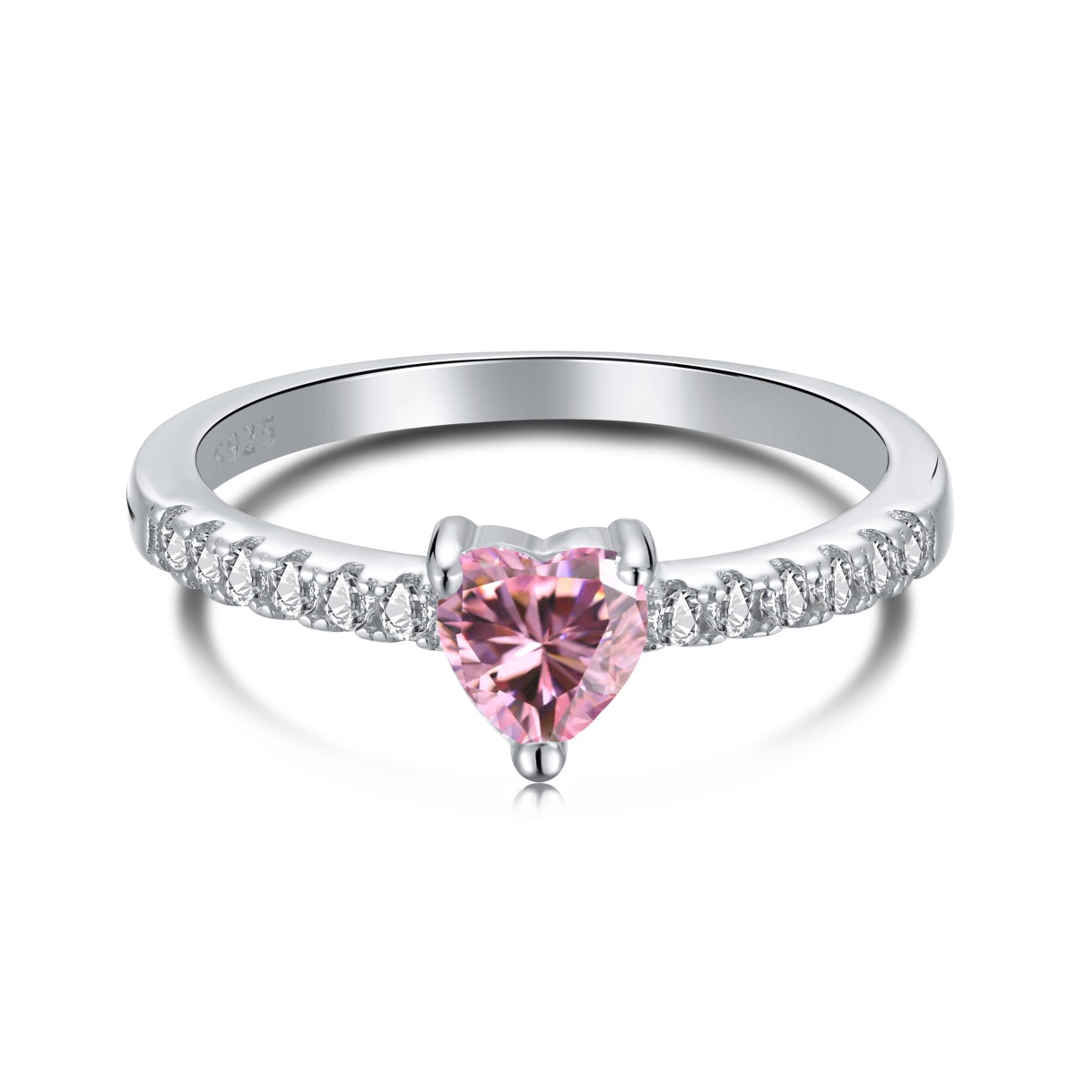 [Lumi Jewelry]0.5 Carat CaratEternity Charming Heart Shape Lover Ring