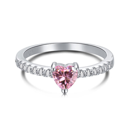 [Lumi Jewelry]0.5 Carat CaratEternity Charming Heart Shape Lover Ring
