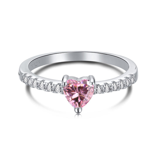 [Lumi Jewelry]0.5 Carat CaratEternity Charming Heart Shape Lover Ring
