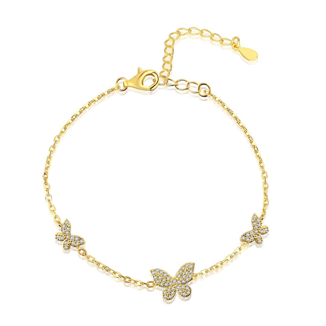 [Lumi Jewelry]Delicate Butterfly Pendant Bracelet