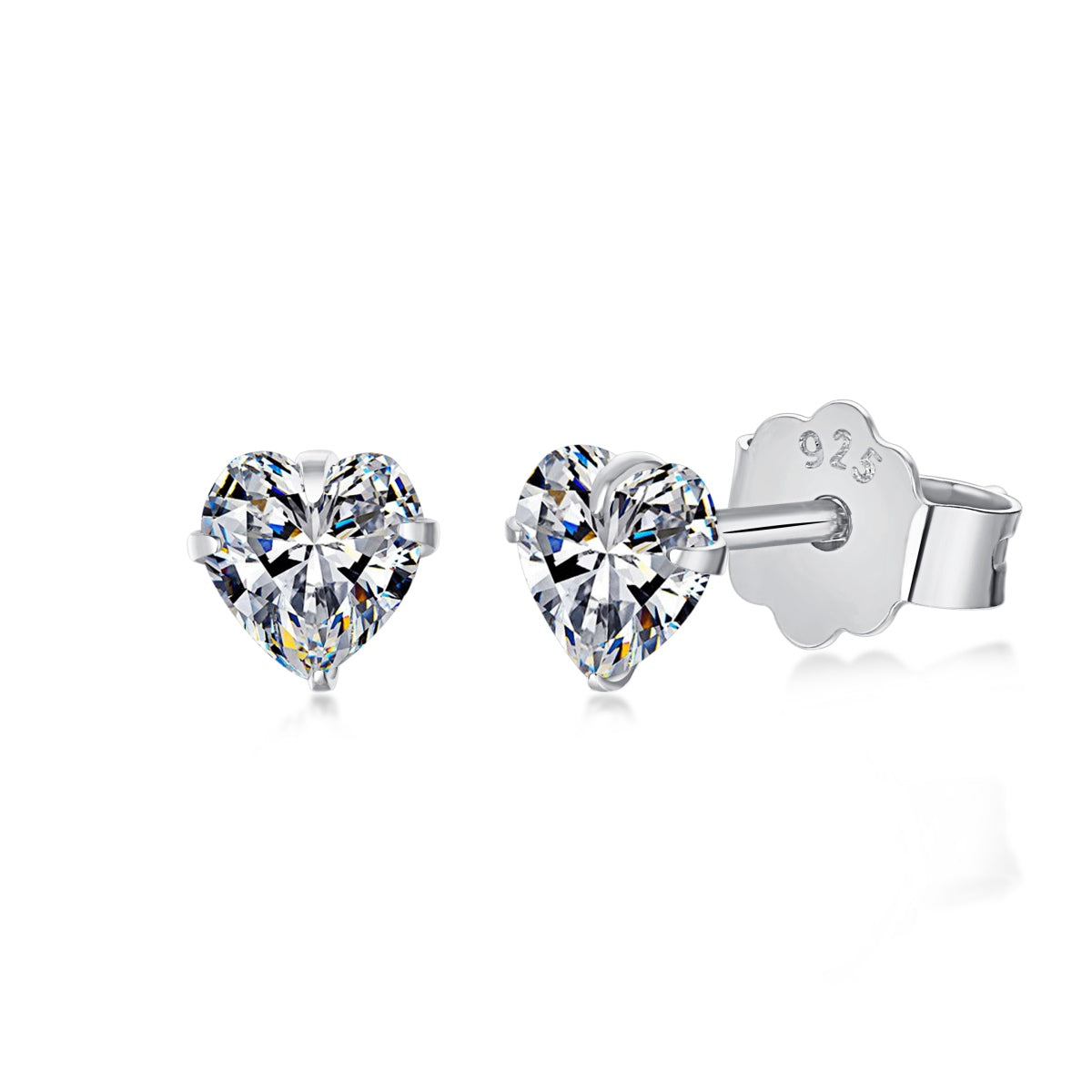 [Lumi Jewelry]Sparkling Heart Shaped Simple Earrings