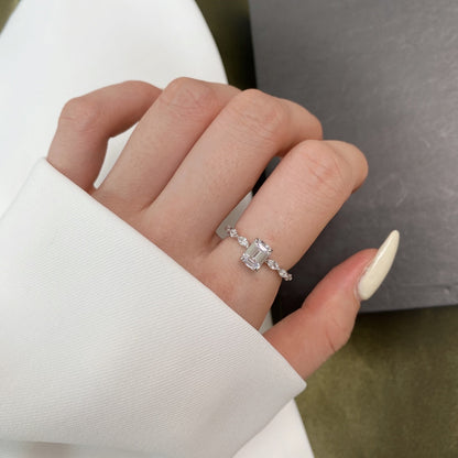 [Lumi Jewelry]1.0 Carat Dainty Resplendent Radiant Cut Daily Ring