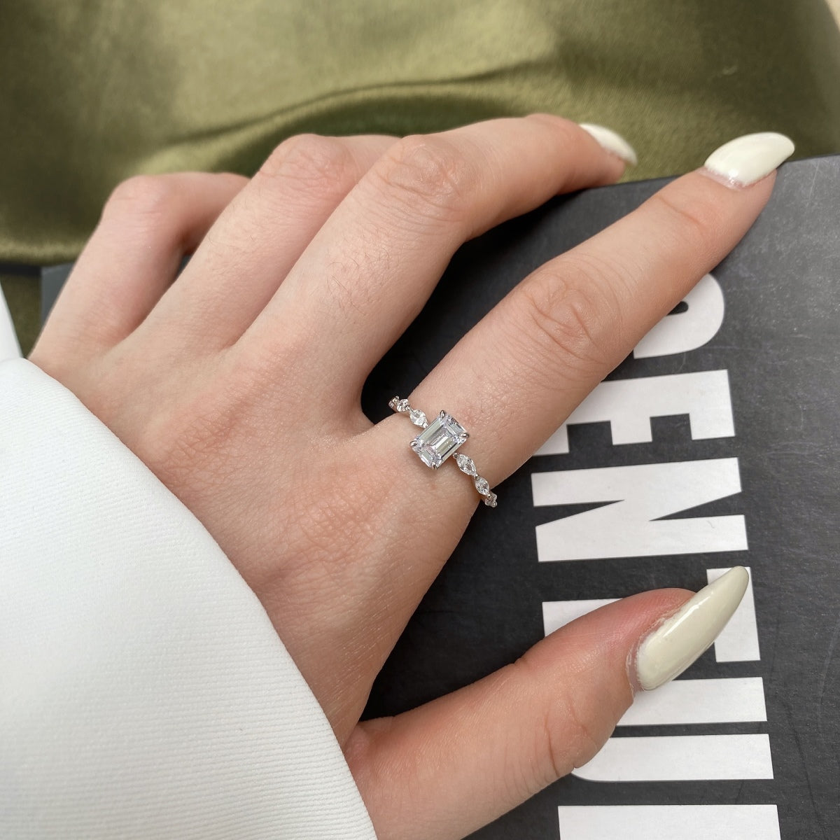 [Lumi Jewelry]1.0 Carat Dainty Resplendent Radiant Cut Daily Ring