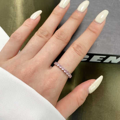 [Lumi Jewelry]Sparkling Round Cut Tennis Ring