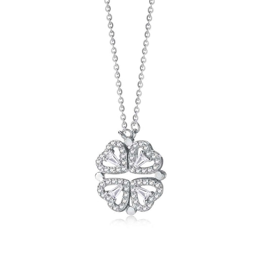 [Lumi Jewelry]Ornate Heart Cut Flower Shape Necklace