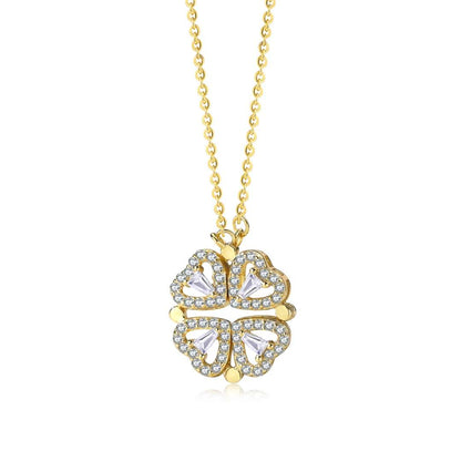 [Lumi Jewelry]Ornate Heart Cut Flower Shape Necklace