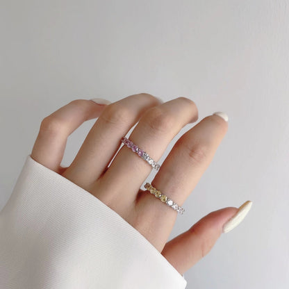 [Lumi Jewelry]Sparkling Round Cut Tennis Ring
