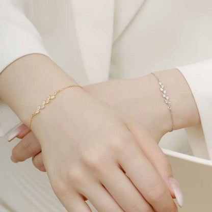 [Lumi Jewelry]Elegant Wheat Leaves Shape Bracelet