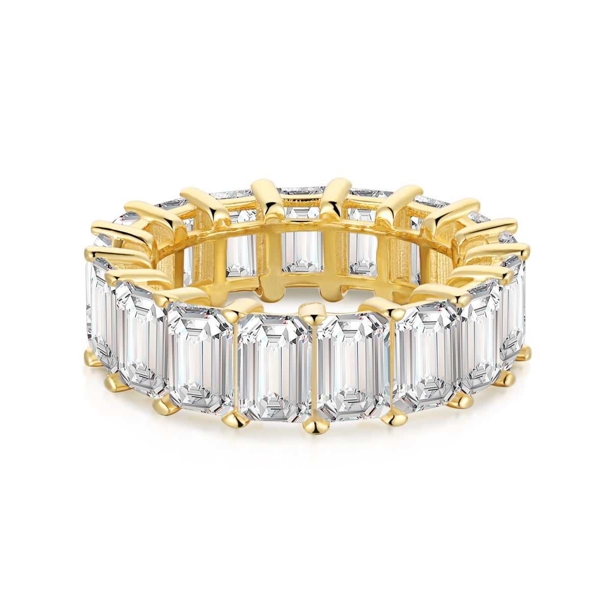 [Lumi Jewelry]0.75 Carat Elegant Emerald Cut Tennis Ring