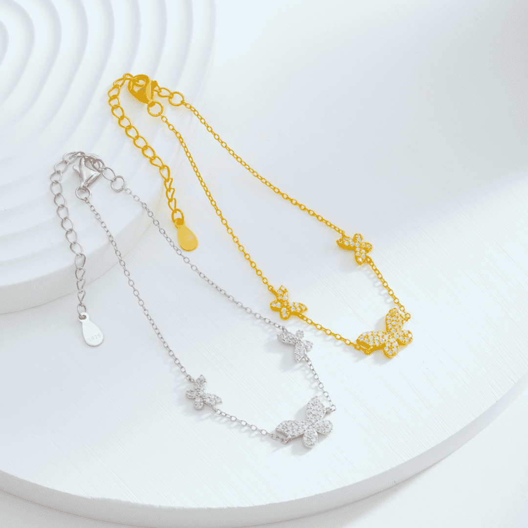 [Lumi Jewelry]Delicate Butterfly Pendant Bracelet