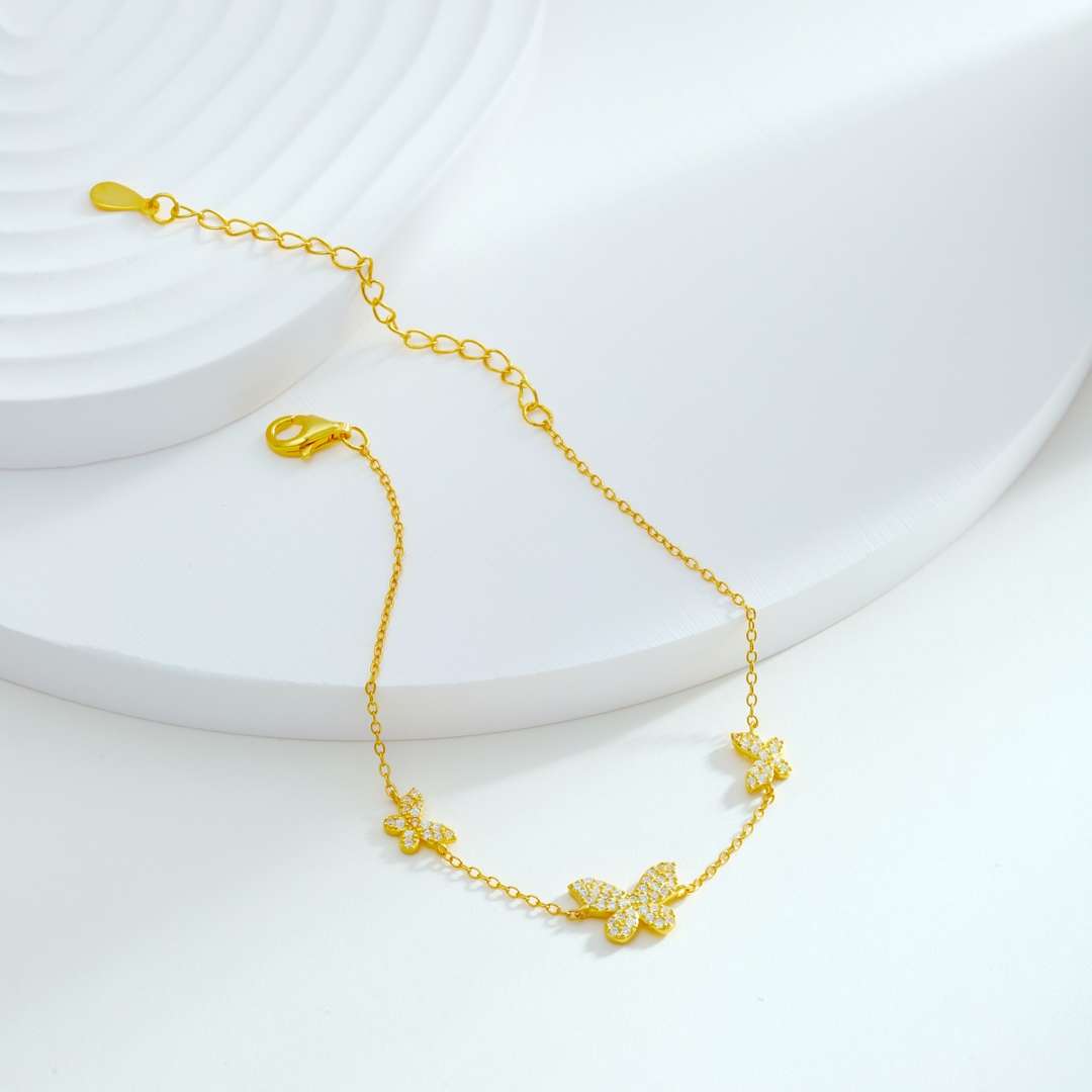 [Lumi Jewelry]Delicate Butterfly Pendant Bracelet