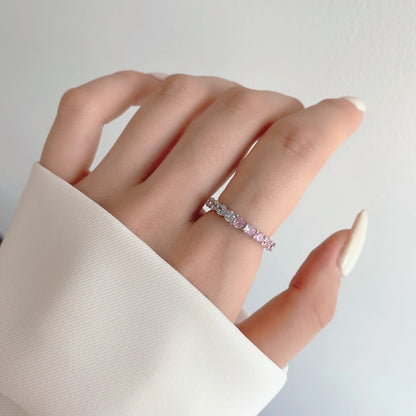 [Lumi Jewelry]Sparkling Round Cut Tennis Ring