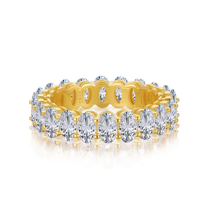 [Lumi Jewelry]Ornate Oval Cut Tennis Ring