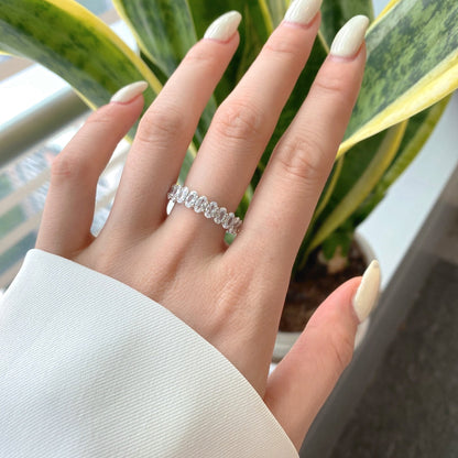 [Lumi Jewelry]Ornate Oval Cut Tennis Ring