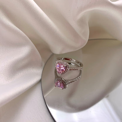[Lumi Jewelry]Eternity Splashy Romantic Heart Shape Lover Ring