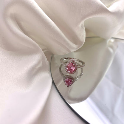 [Lumi Jewelry]1.0 Carat Luxurious Resplendent Water Drop Shape Wedding Ring