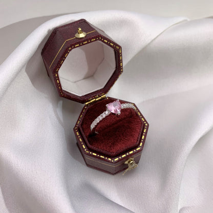 [Lumi Jewelry]0.5 Carat CaratEternity Charming Heart Shape Lover Ring