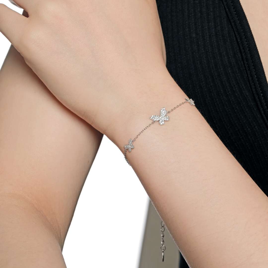 [Lumi Jewelry]Delicate Butterfly Pendant Bracelet