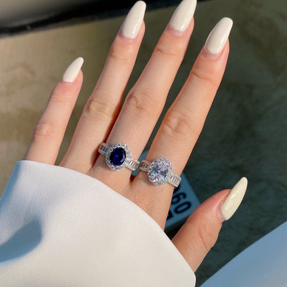 [Lumi Jewelry]1.5 Carat Dazzling Charming Oval Cut Banquet Ring