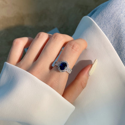 [Lumi Jewelry]1.5 Carat Dazzling Charming Oval Cut Banquet Ring