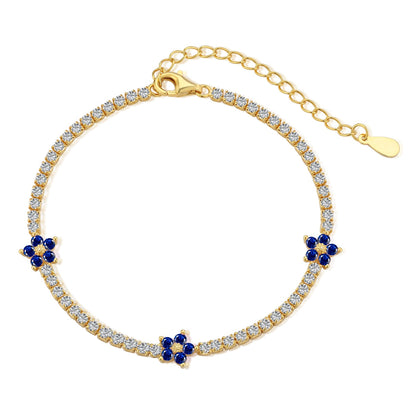 [Lumi Jewelry]Sparkling Flower Shape Tennis Bracelet