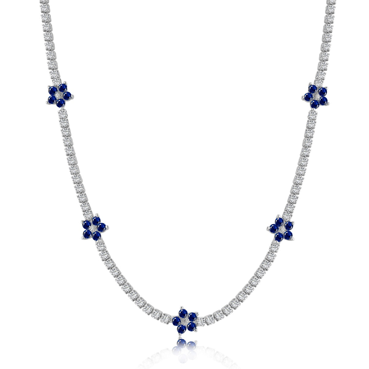 [Lumi Jewelry]Luxurious Colorful Flower Tennis Necklace