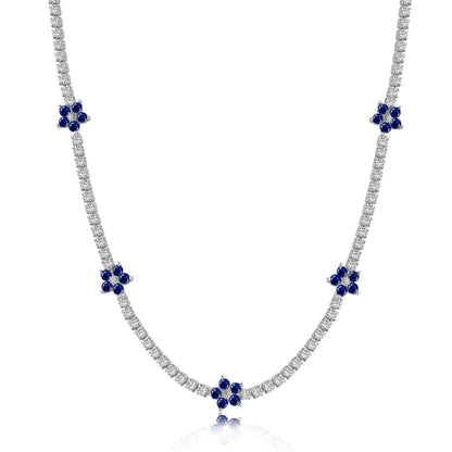 [Lumi Jewelry]Luxurious Colorful Flower Tennis Necklace