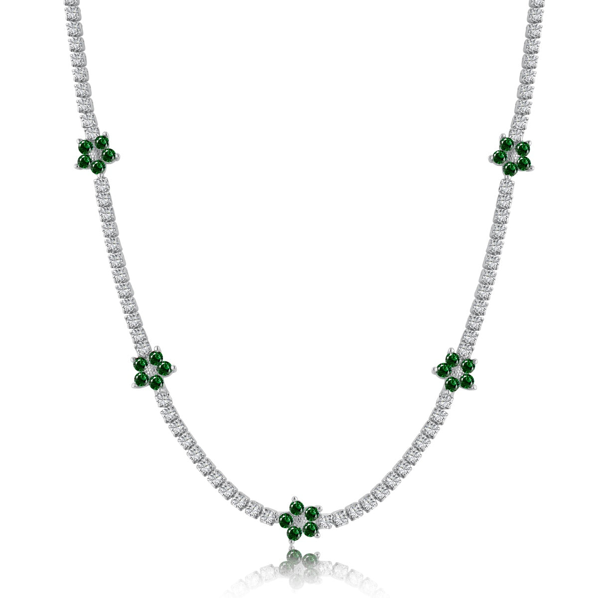 [Lumi Jewelry]Luxurious Colorful Flower Tennis Necklace