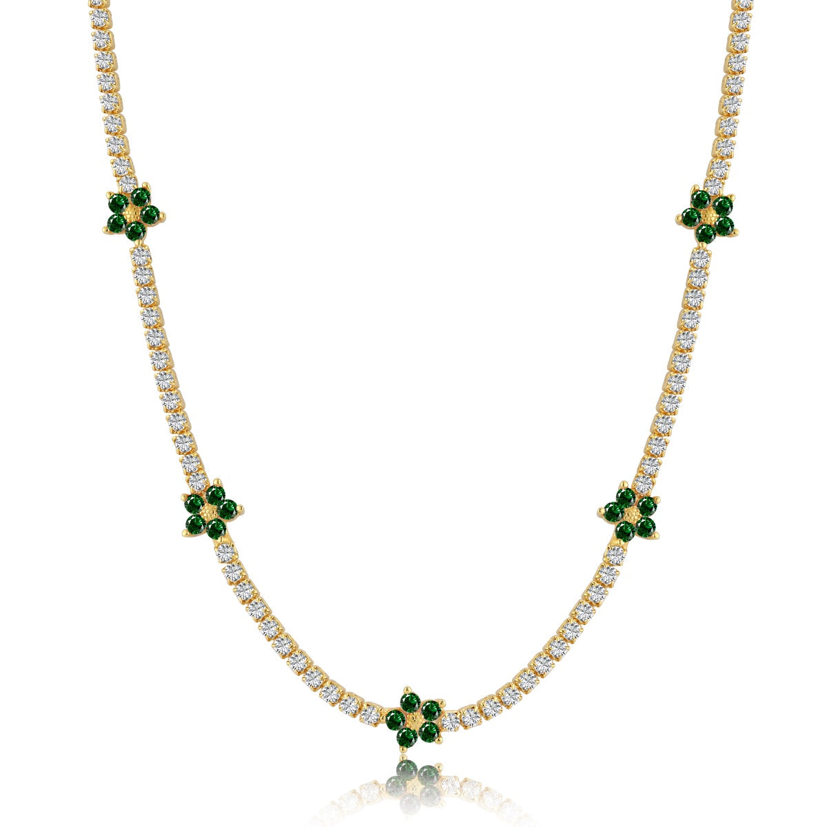 [Lumi Jewelry]Luxurious Colorful Flower Tennis Necklace