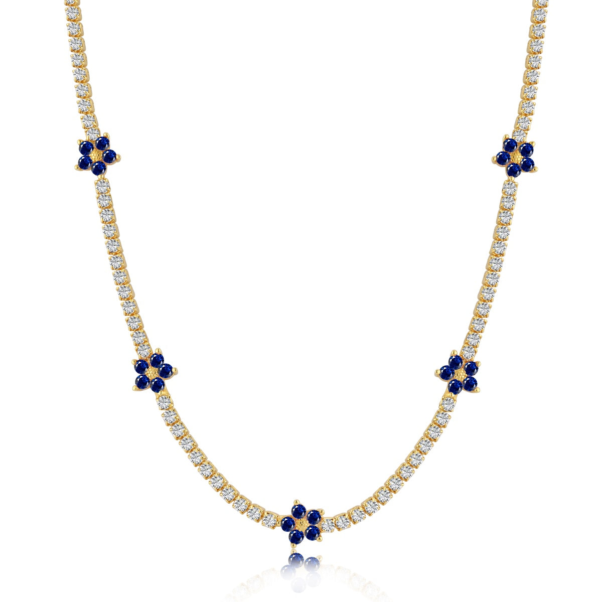 [Lumi Jewelry]Luxurious Colorful Flower Tennis Necklace