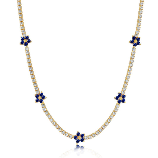 [Lumi Jewelry]Luxurious Colorful Flower Tennis Necklace