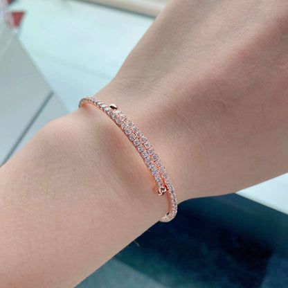 [Lumi Jewelry]Row of Diamonds Round Fashion Bracelet