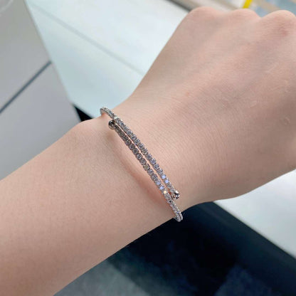 [Lumi Jewelry]Row of Diamonds Round Fashion Bracelet