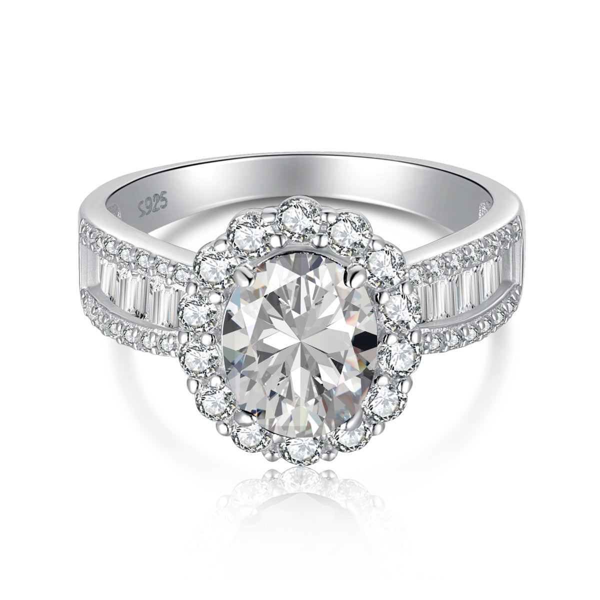 [Lumi Jewelry]1.5 Carat Dazzling Charming Oval Cut Banquet Ring