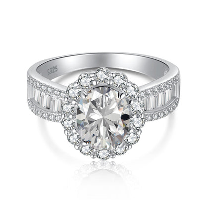 [Lumi Jewelry]1.5 Carat Dazzling Charming Oval Cut Banquet Ring