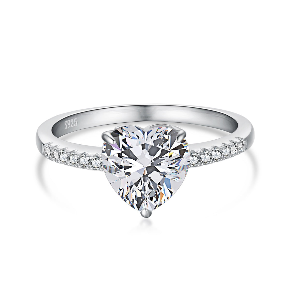 [Lumi Jewelry]2.0 Carat Dazzling Lustrous Heart Cut Lover Ring
