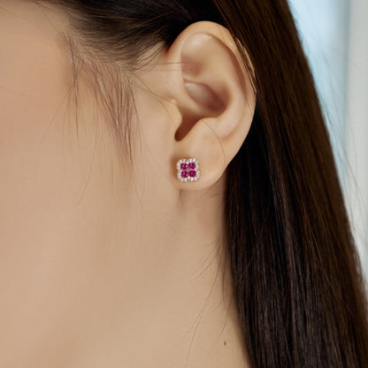 [Lumi Jewelry]Four-Leaf Clover Flower Shaped Earrings