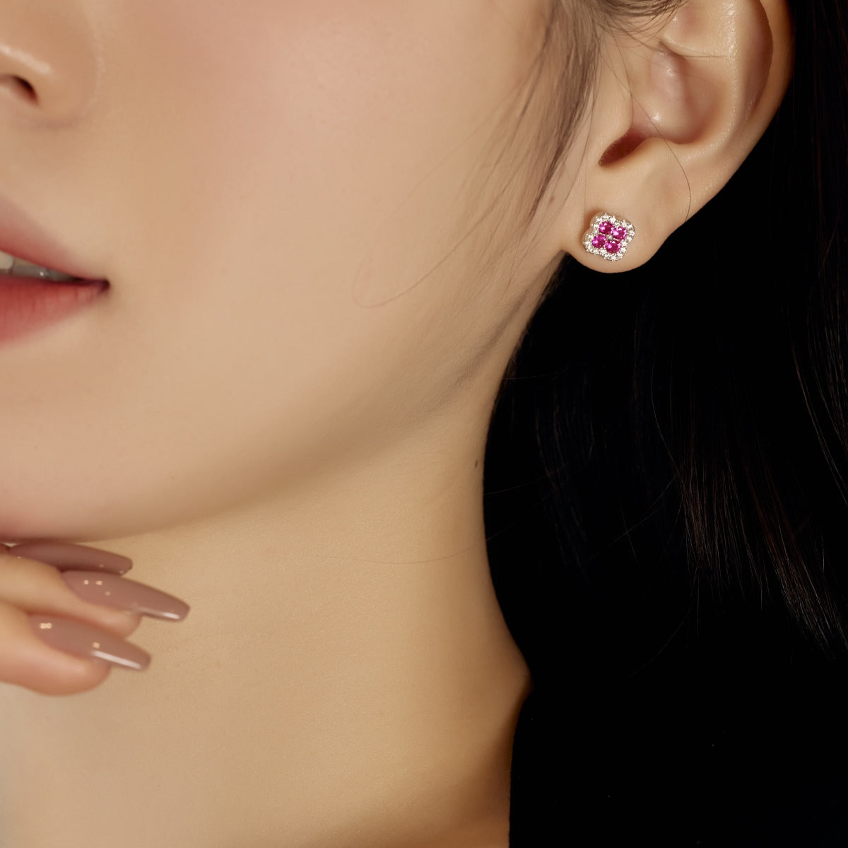 [Lumi Jewelry]Four-Leaf Clover Flower Shaped Earrings