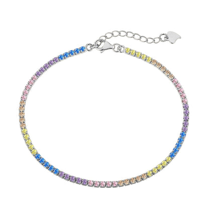 [Lumi Jewelry]Dazzling Colorful Round Cut Daily Bracelet